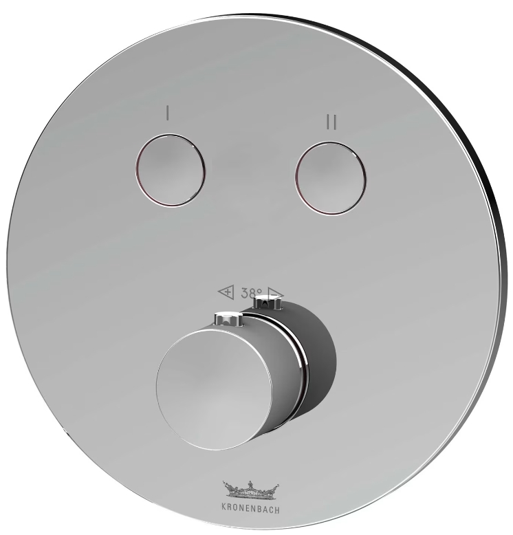 Kronenbach Smart Push Badewannen- und Duscharmatur Unterputz mit Thermostat chrom 19044002CR