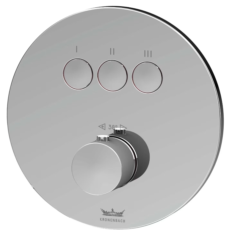 Kronenbach Smart Push Badewannen- und Duscharmatur Unterputz mit Thermostat chrom 19044003CR