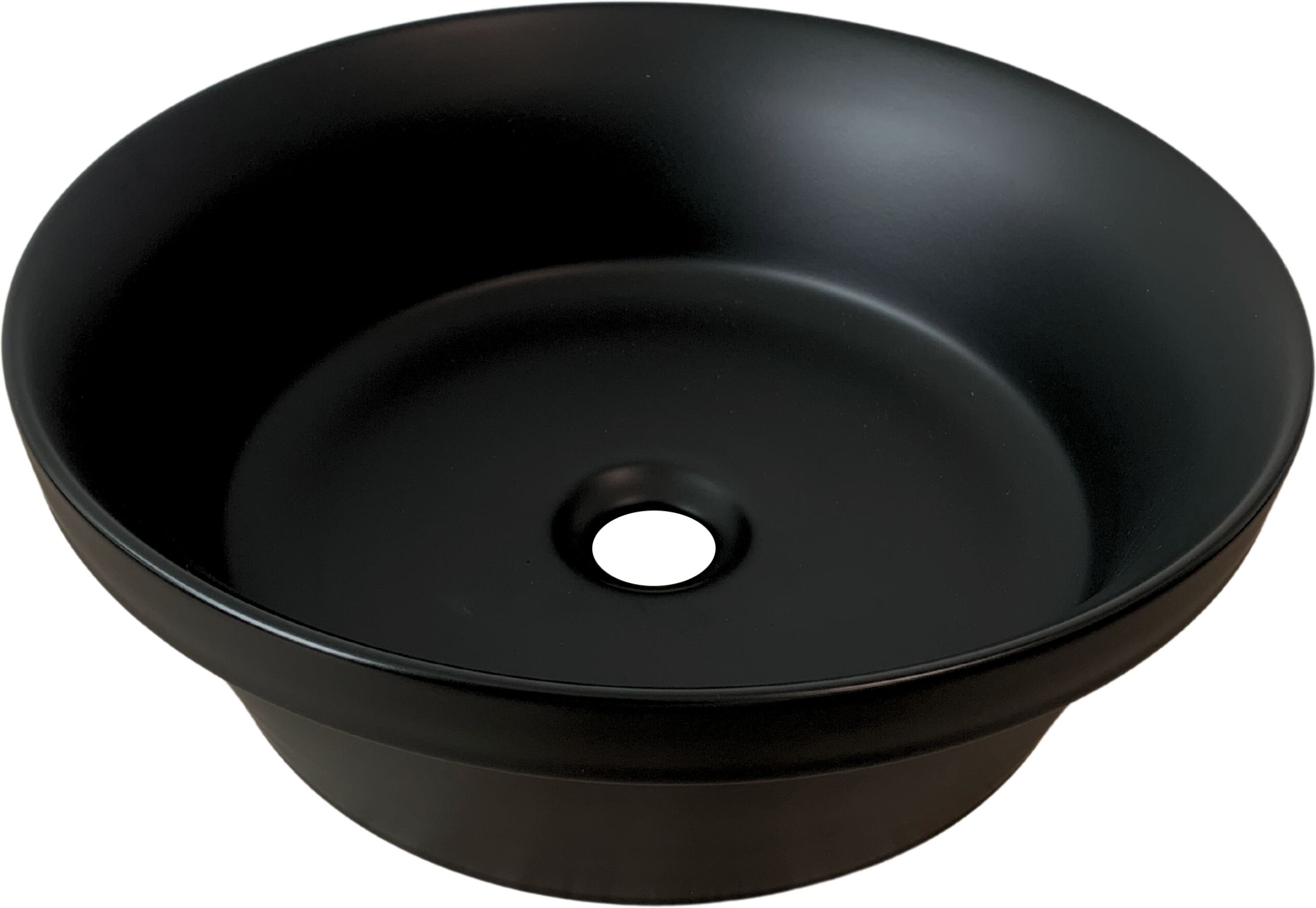 Comad Mada Waschbecken 40x40 cm rund Aufsatzwaschbecken schwarz UN-MADA-MB 115MB