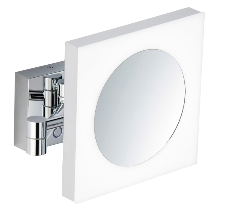 Kronenbach Universal Kosmetikspiegel 20x20 cm quadratisch mit Beleuchtung chrom 29.475.255.0004