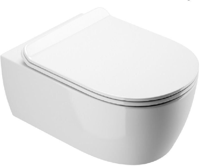 Excellent Doto WC-Becken mit Absenkautomatik-Sitz hängend Spülrandlos mit Wirbelspülung weiß Glanz CEEX.1403.545.WH