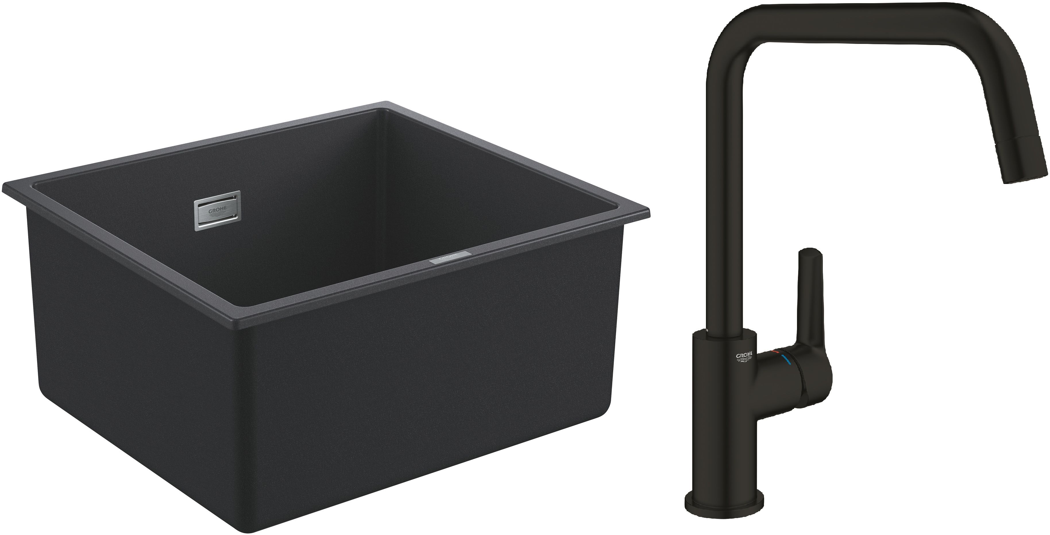 Set Granitspüle Grohe K700 31653AP0, Küchenarmatur Grohe Start 304702430