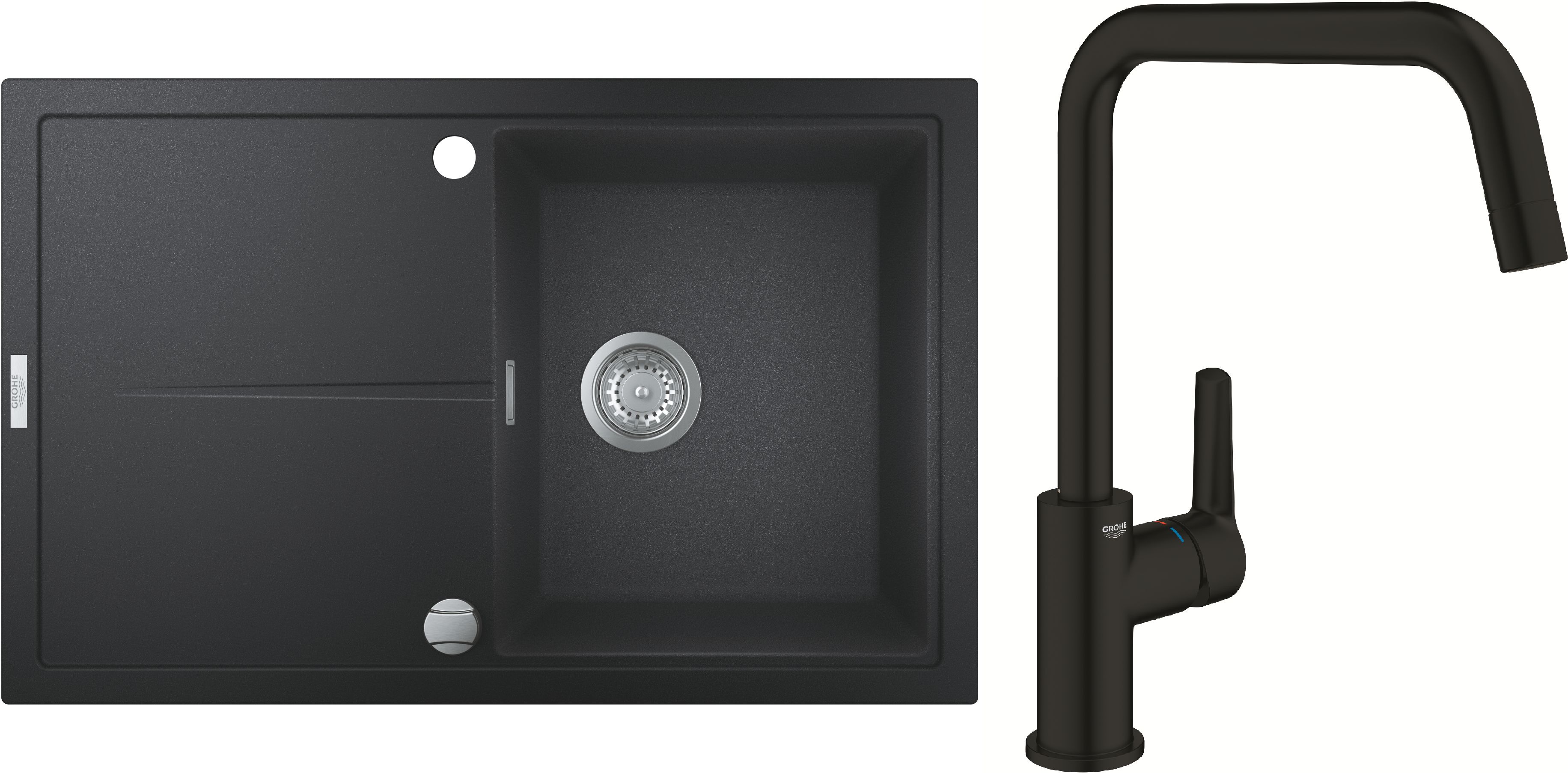 Set Granitspüle Grohe K400 31639AP0, Küchenarmatur Grohe Start 304702430