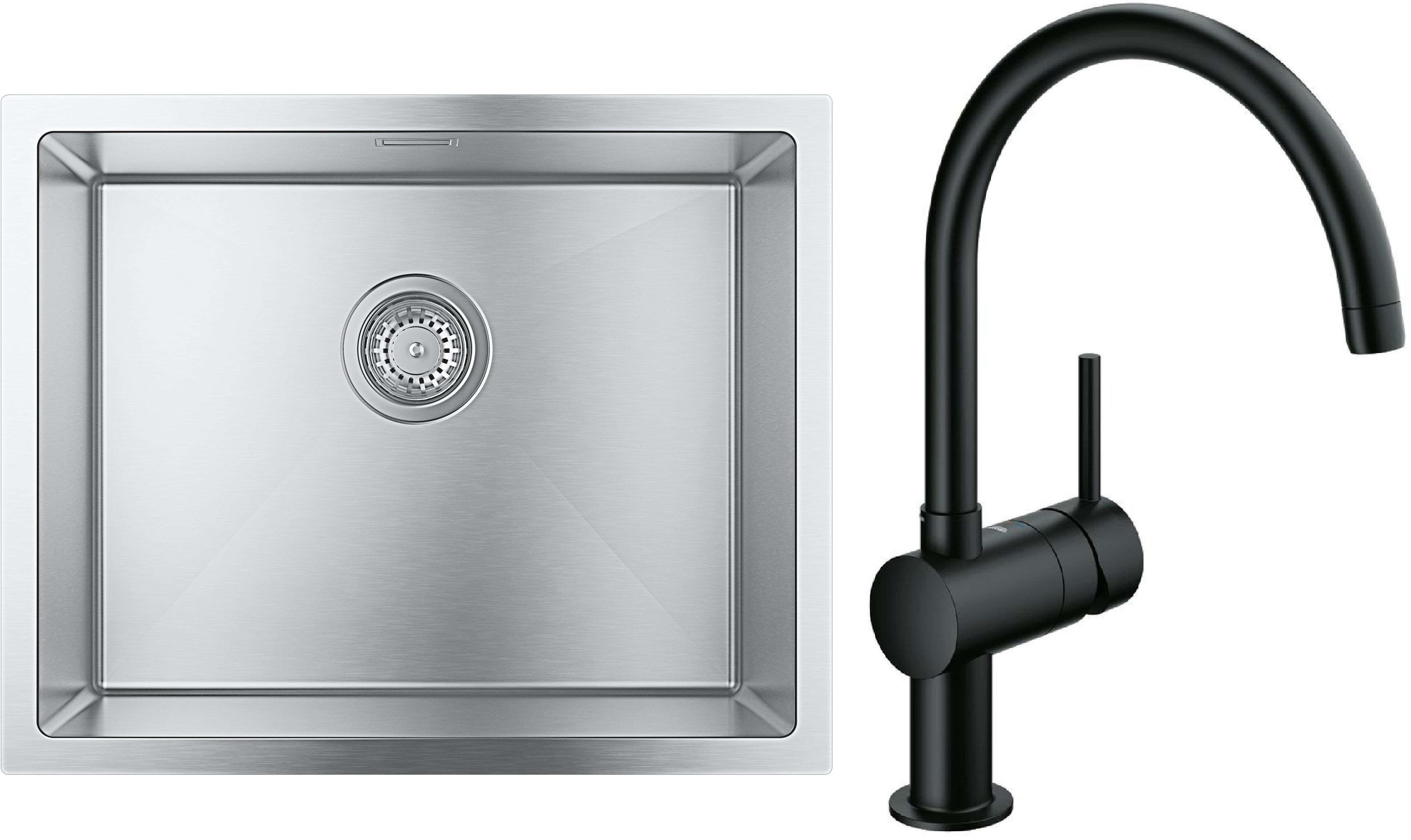 Set Stahlspüle Grohe K700 31726SD0, Küchenarmatur Grohe Minta 32917KS0