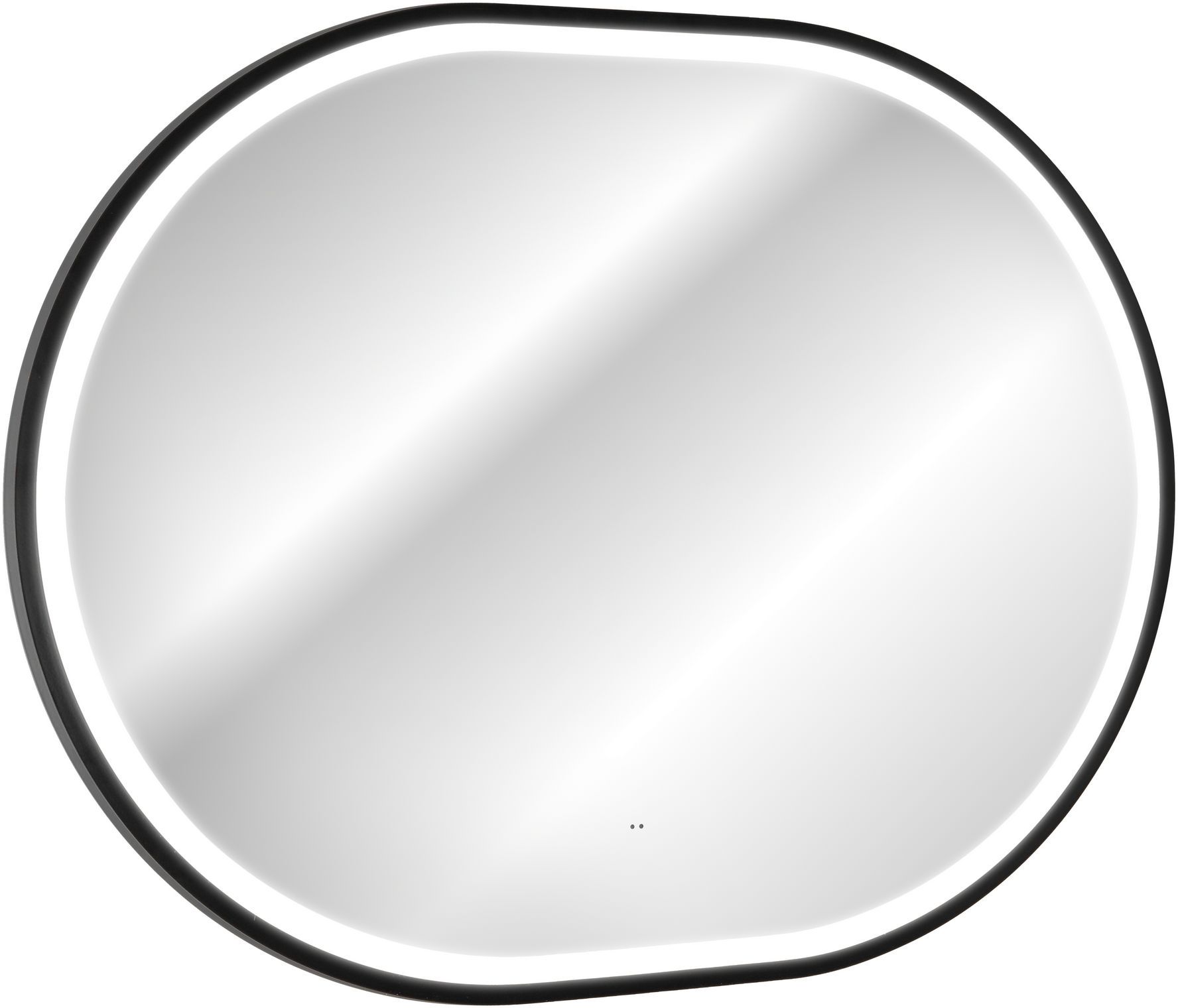 Comad Apollo 2 Spiegel 70x90 cm oval mit Beleuchtung schwarz LUSTRO APOLLO BLACK 2 900X700