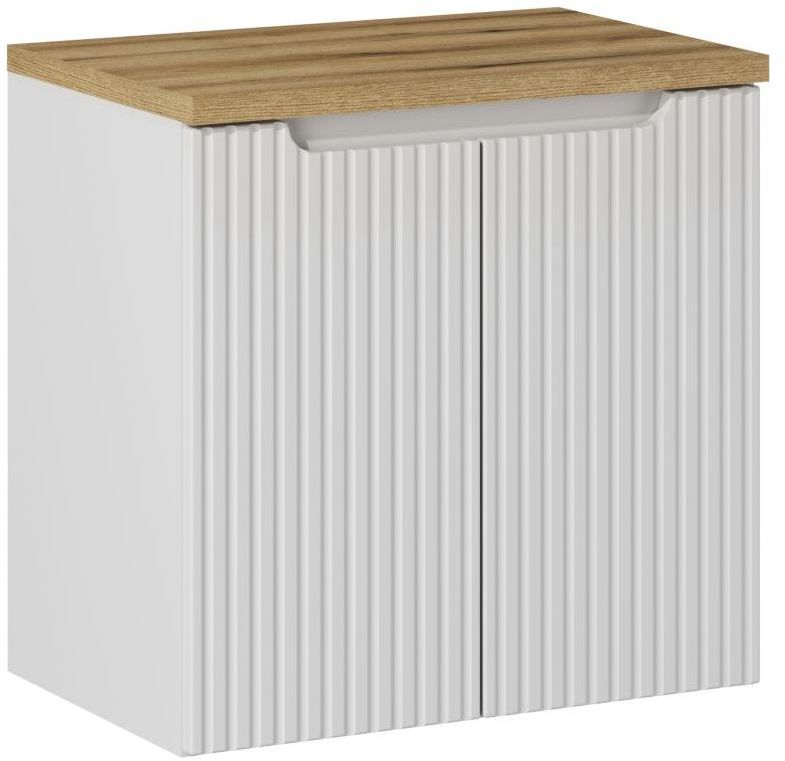 Set Kabinett Comad Nova White NOVA WHITE 82-60-2D, Arbeitsplatte Comad Nova Oak NOVA OAK A 89-60