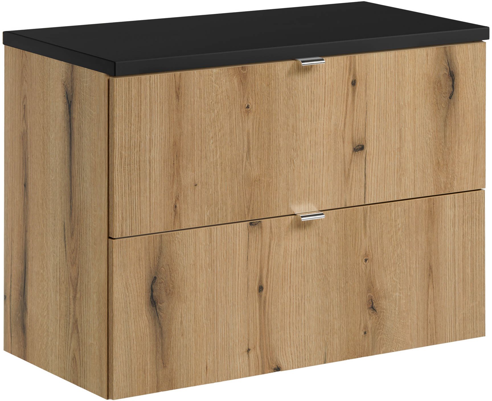 Set Kabinett Comad Nova Oak NOVA OAK A 82-80-2S, Arbeitsplatte Comad Nova Black NOVA BLACK B 89-80