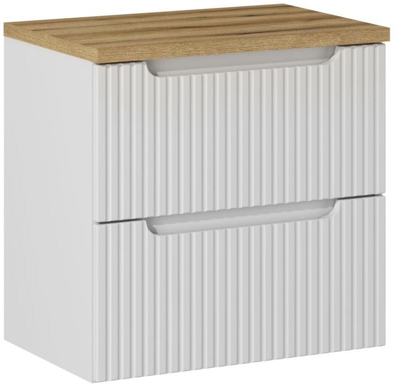Set Kabinett Comad Nova White NOVA WHITE 82-60-2S, Arbeitsplatte Comad Nova Oak NOVA OAK A 89-60