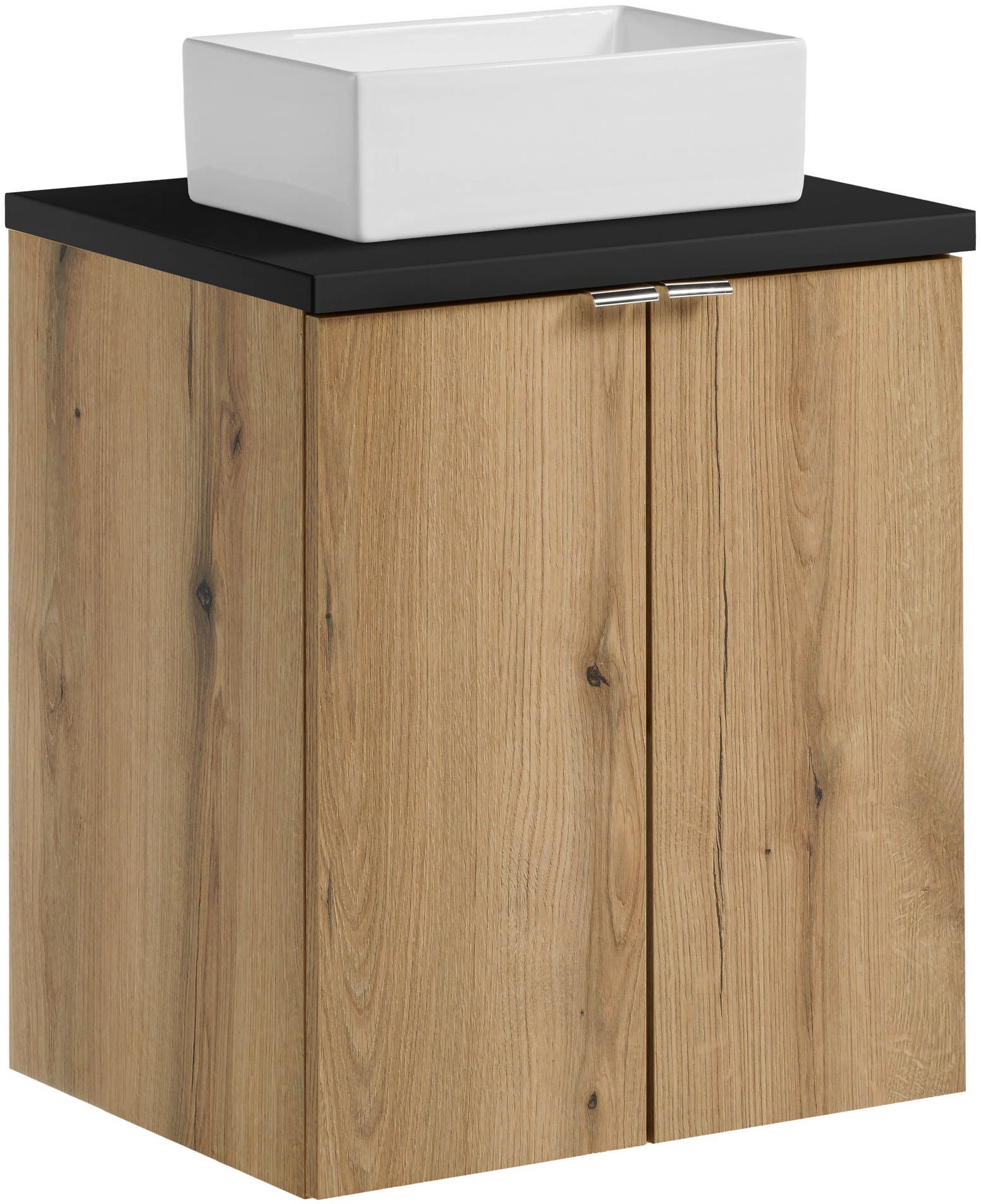 Set Kabinett Comad Nova Oak NOVA OAK A 82-50-2D, Waschbecken Comad Gaja UN-GAJA35-SW 78570A(35), NOVA BLACK B 89-50