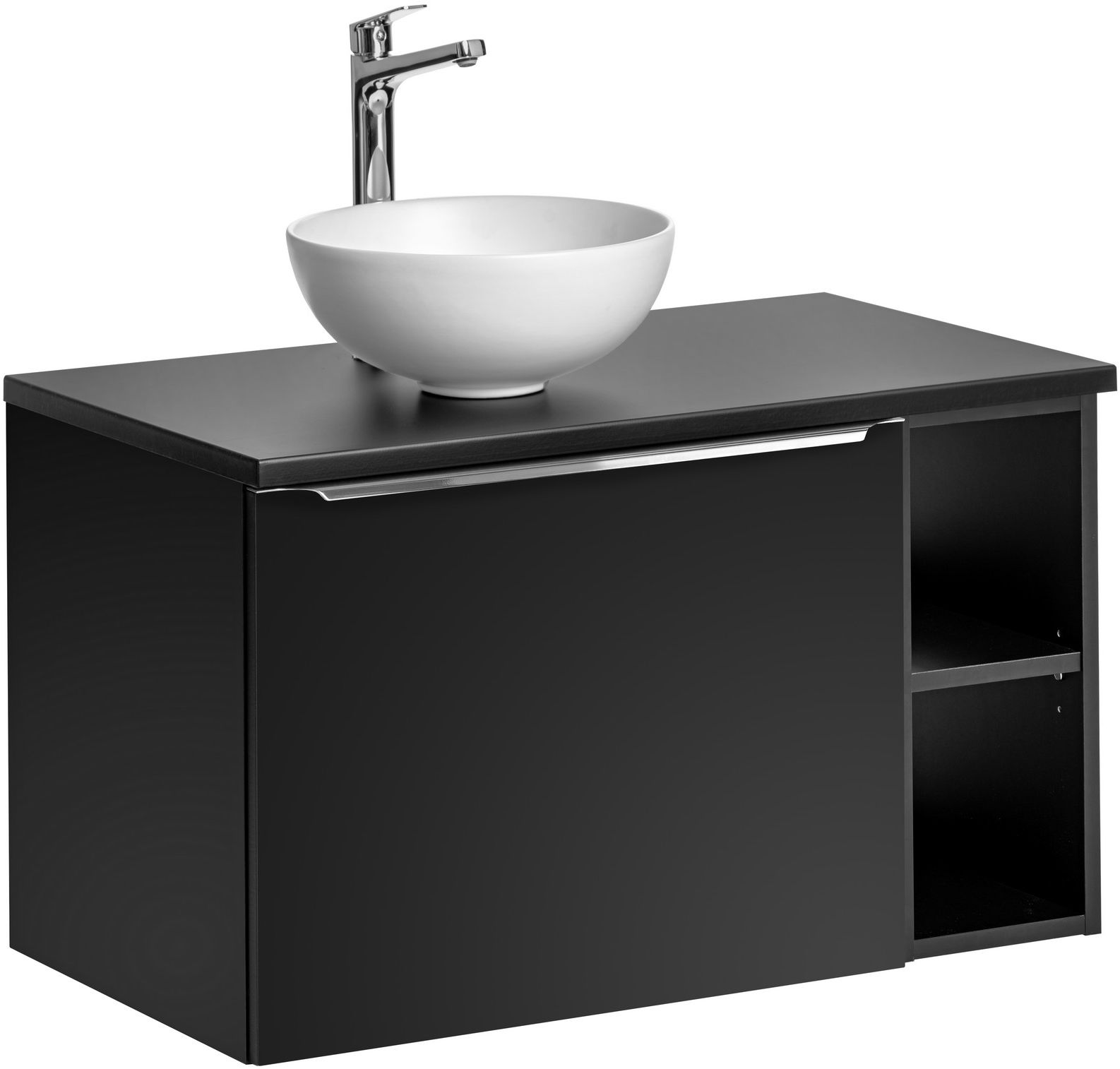 Set Kabinett Comad Santa Fe Black SANTA FE BLACK 82-60-B-2S, Waschbecken Comad Domi UN-DOMI-MW 78249MW, SANTA FE BLACK 89-80-B, SANTA FE BLACK 81-01-A