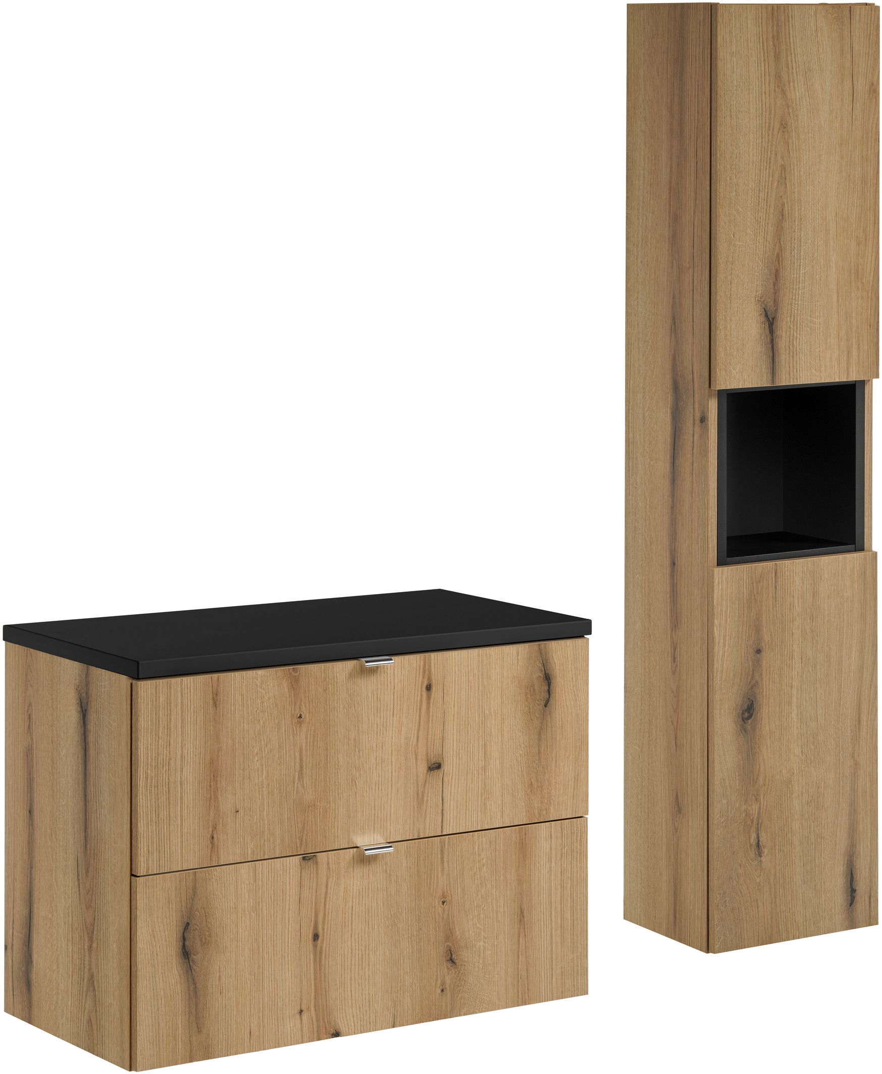 Set Kabinett Comad Nova Oak NOVA OAK A 82-80-2S, Kabinett Comad Nova Oak NOVA OAK A 80-03-2D(W80-01A), NOVA BLACK B 89-80, NOVA BLACK A 83-27-Q(W83-04D)