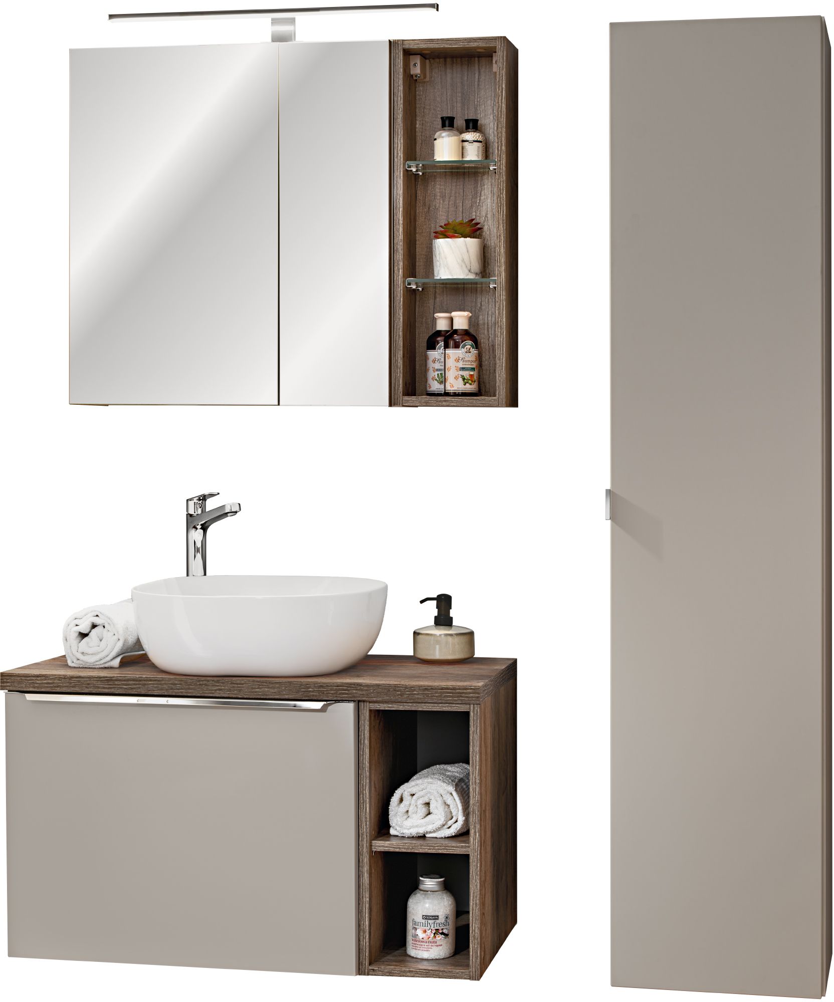 Set Kabinett Comad Santa Fe Taupe SANTA FE TAUPE 82-60-B-2S, Kabinett Comad Santa Fe Taupe SANTA FE TAUPE 80-01-B-1D2S, SANTA FE TAUPE 84-60-A-2D, UM-6252SMILE40DP, SANTA FE OAK 81-01-A, SANTA FE OAK89-080-A, SANTA FE OAK 83-01-A, VIENTO 870 LAMPA LED II