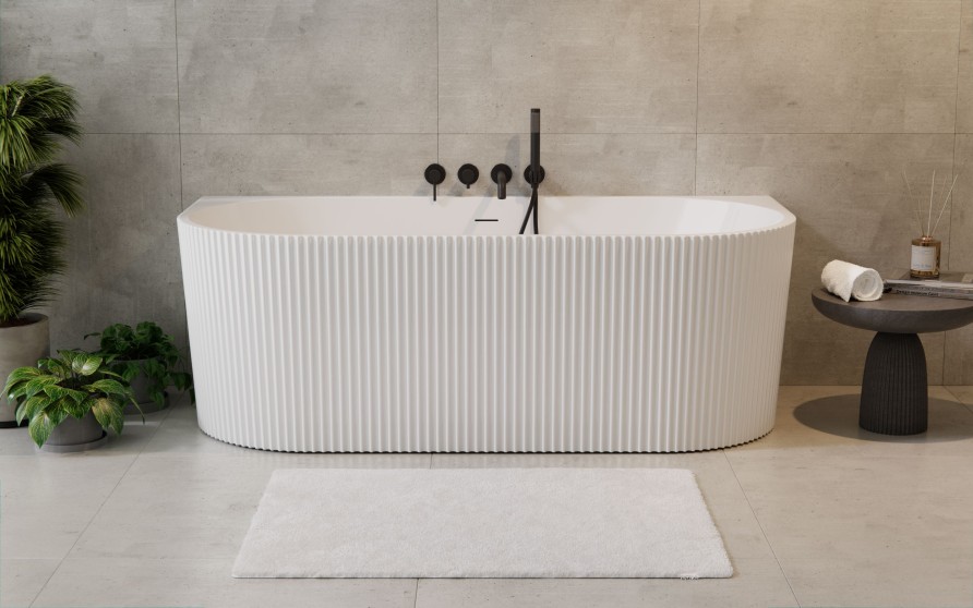 Besco Leya Wandmontierte Badewanne 149.5x75 cm oval weiß #WAS-150-LBI