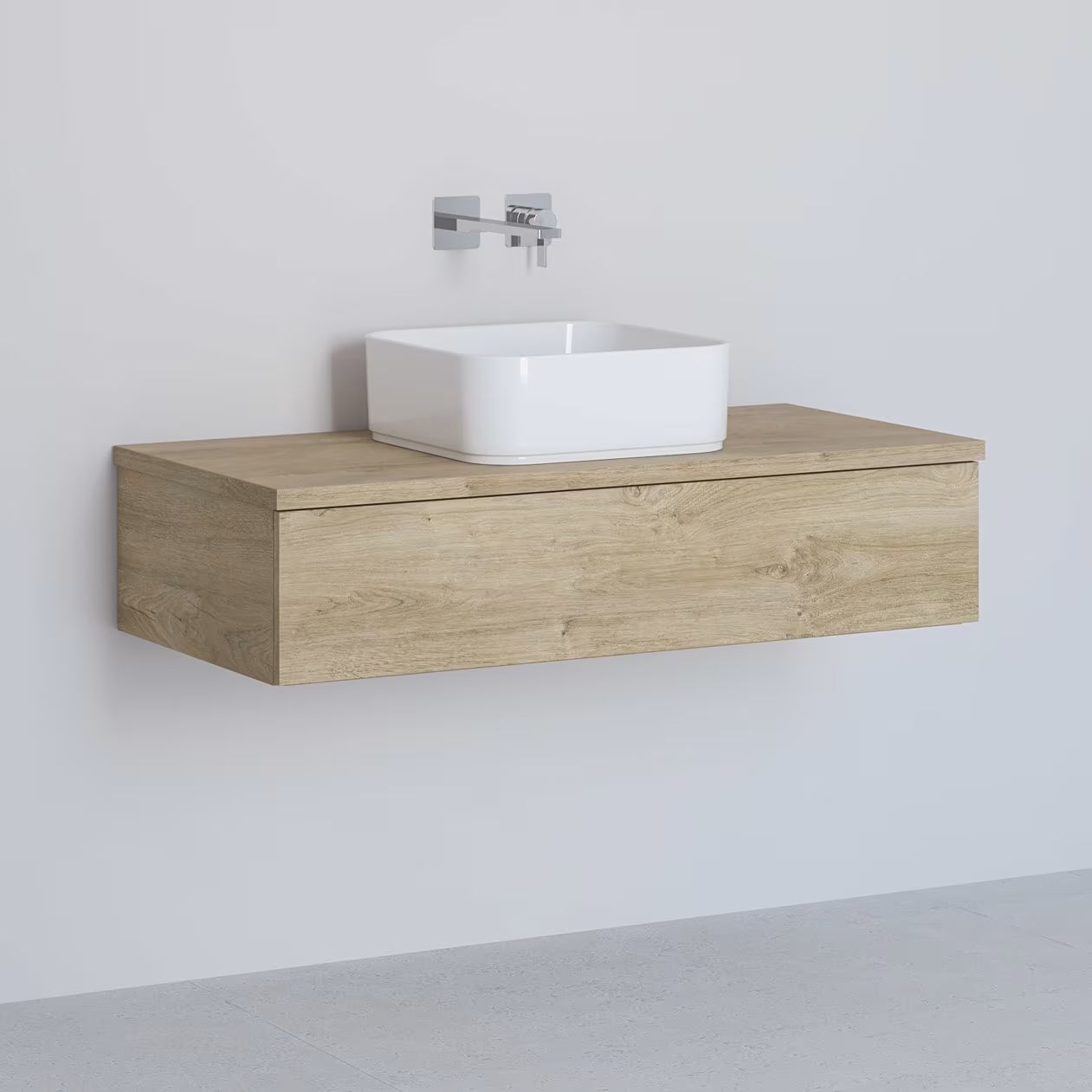 Kronenbach Cube Schrank mit Arbeitsplatte 101x48.7x23.5 cm Unterschrank hängend eiche KBWTKOWTL1011GH