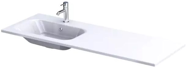Oristo Are Waschbecken 121x46 cm rechteckig Möbel weiß UME-AR-120-92-L