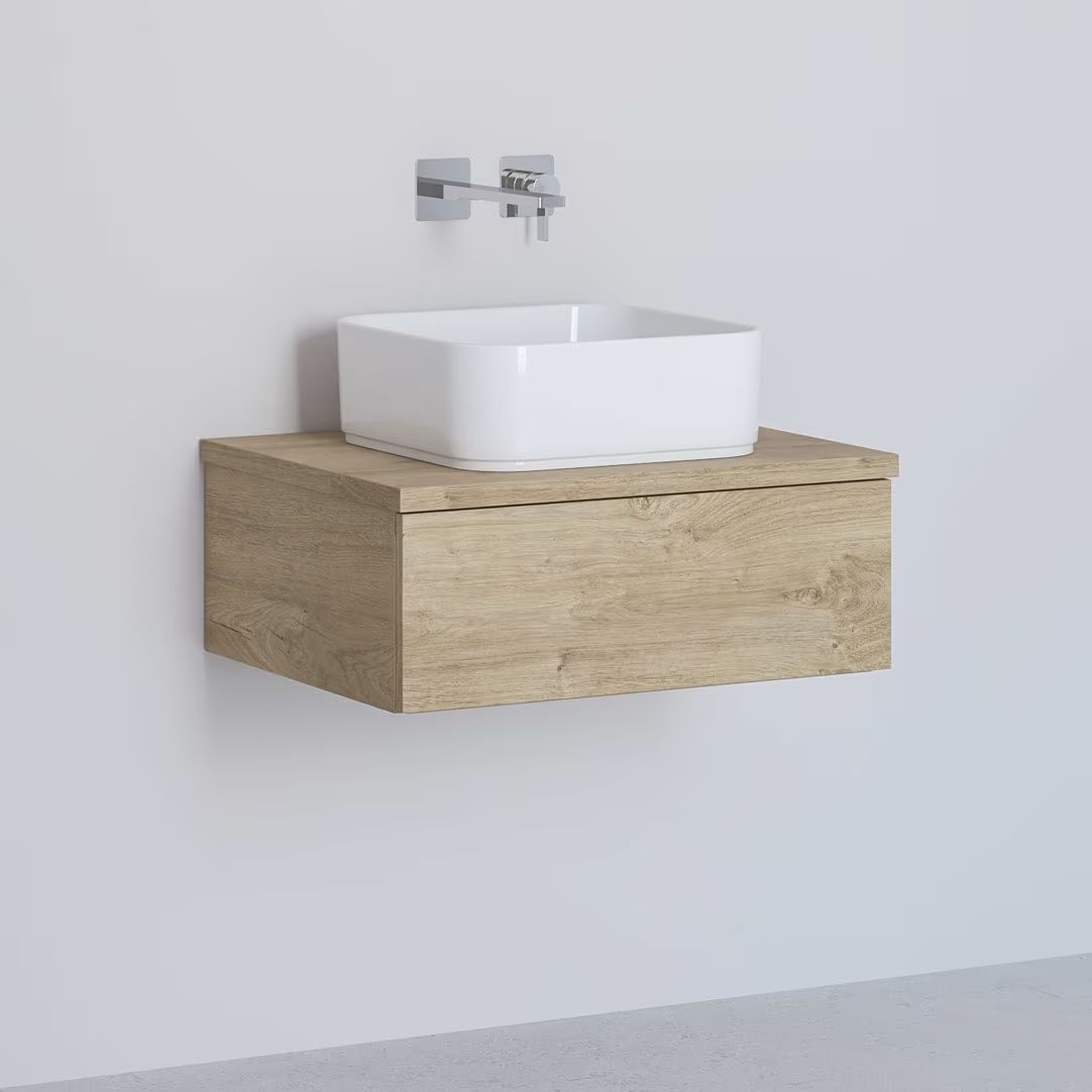 Kronenbach Cube Schrank mit Arbeitsplatte 61x48.7x44.5 cm Unterschrank hängend eiche KBWTKOWTL611GH