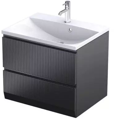 Oristo Brylant Kabinett 59.6x45.5x50 cm Unterschrank hängend schwarz OR36-SD2S-60-8R