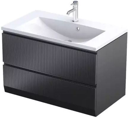 Oristo Brylant Kabinett 79.6x45.5x50 cm Unterschrank hängend schwarz OR36-SD2S-80-8R