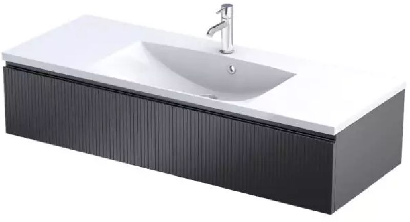 Oristo Brylant Kabinett 119.6x45.5x25 cm Unterschrank hängend schwarz OR36-SD1S-120-8R