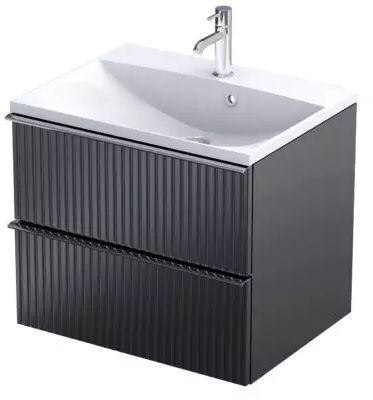 Oristo Etna Kabinett 59.6x45.5x50 cm Unterschrank hängend schwarz OR52-SD2S-60-8R