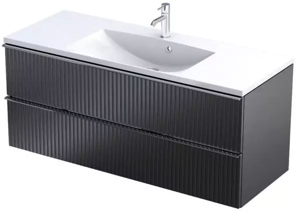 Oristo Etna Kabinett 119.6x45.5x50 cm Unterschrank hängend schwarz OR52-SD2S-120-8R