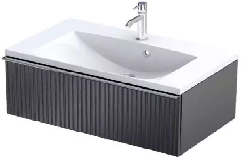 Oristo Etna Kabinett 79.6x45.5x25 cm Unterschrank hängend schwarz OR52-SD1S-80-8R