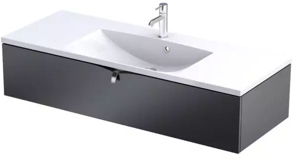 Oristo Siena Kabinett 119.6x45.5x25 cm Unterschrank hängend schwarz OR45-SD1S-120-8