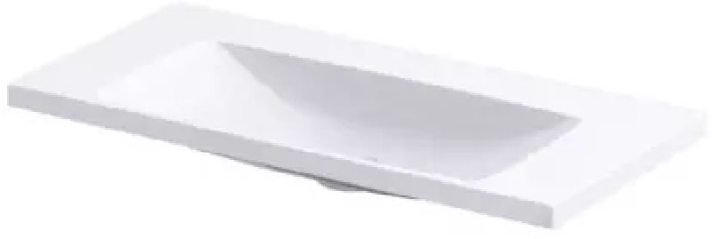 Oristo Compact Waschbecken 80x38 cm rechteckig Möbel weiß UME-C-ET-80-92-BO