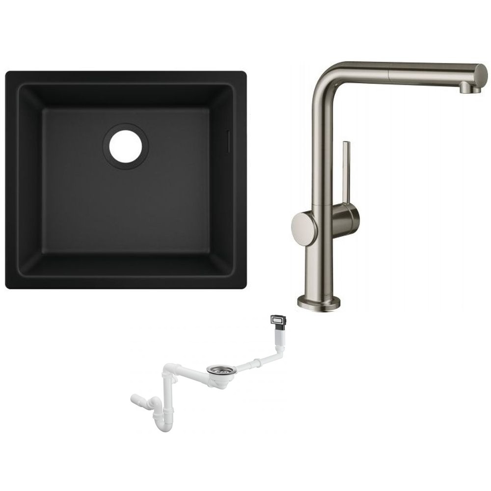 Set Küchenarmatur Hansgrohe Talis M54 72809800, Granitspüle Hansgrohe S 51 43431170, 43921800