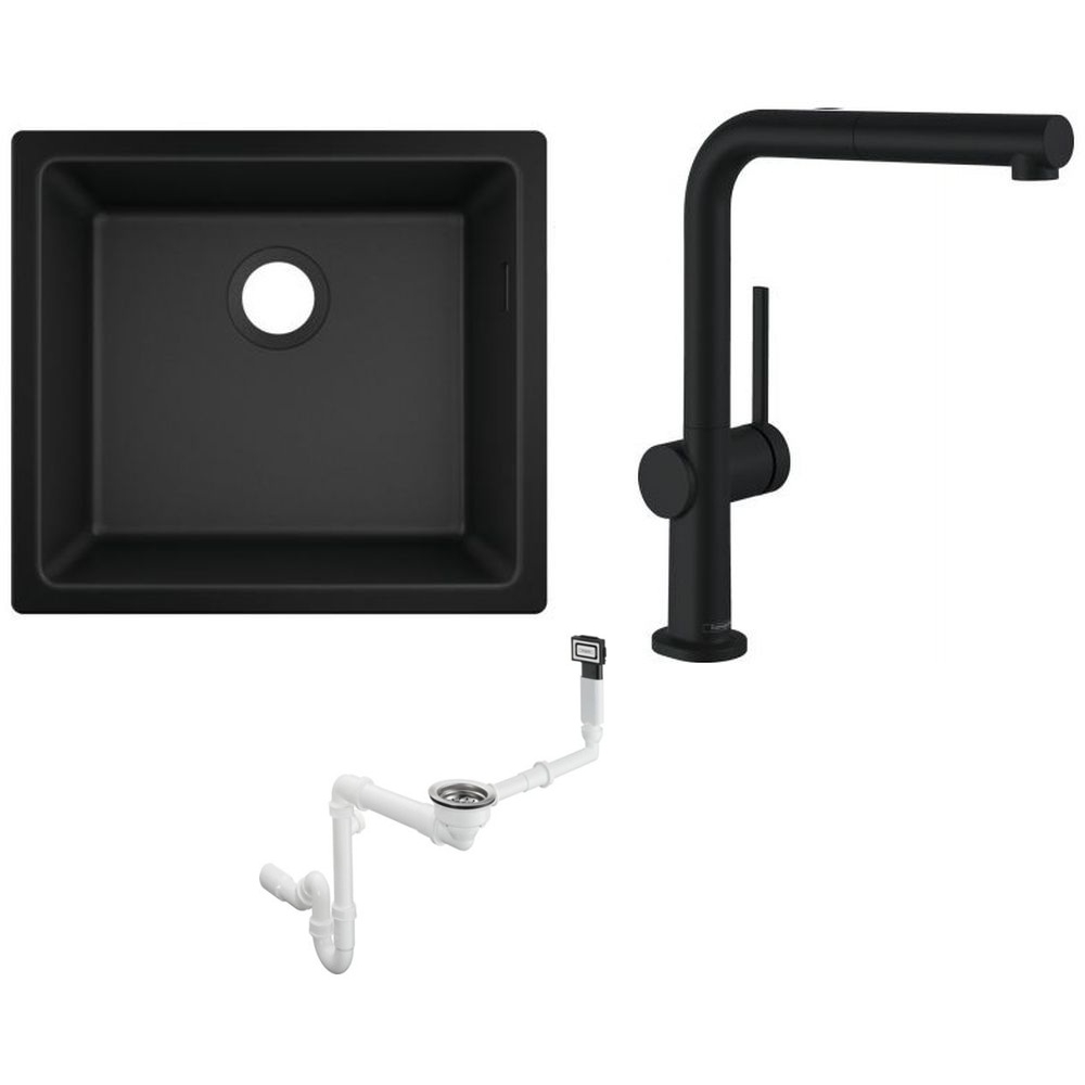 Set Küchenarmatur Hansgrohe Talis M54 72809670, Granitspüle Hansgrohe S 51 43431170, 43927000