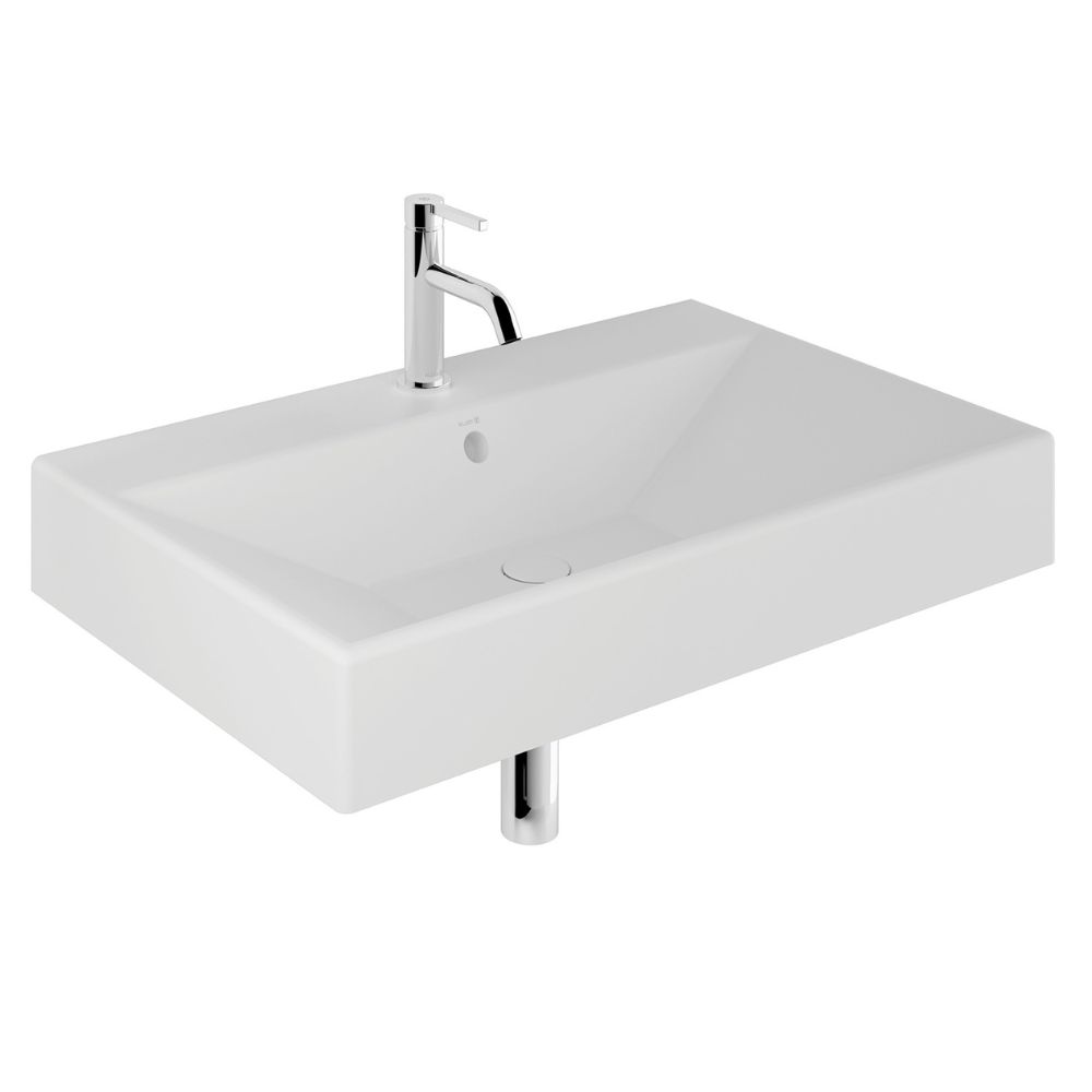 Kludi Resa Waschbecken mit Ablaufstopfen 81x50 cm rechteckig Möbel-Aufsatzwaschbecken weiß 59WW8153