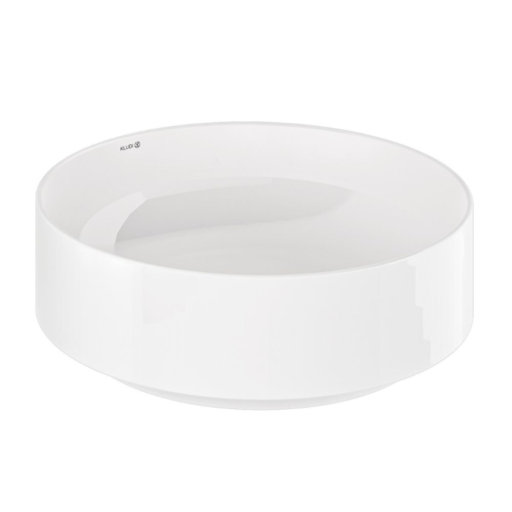 Kludi Resa R Waschbecken mit Ablaufstopfen 40x40 cm rund Aufsatzwaschbecken weiß 58CW1043
