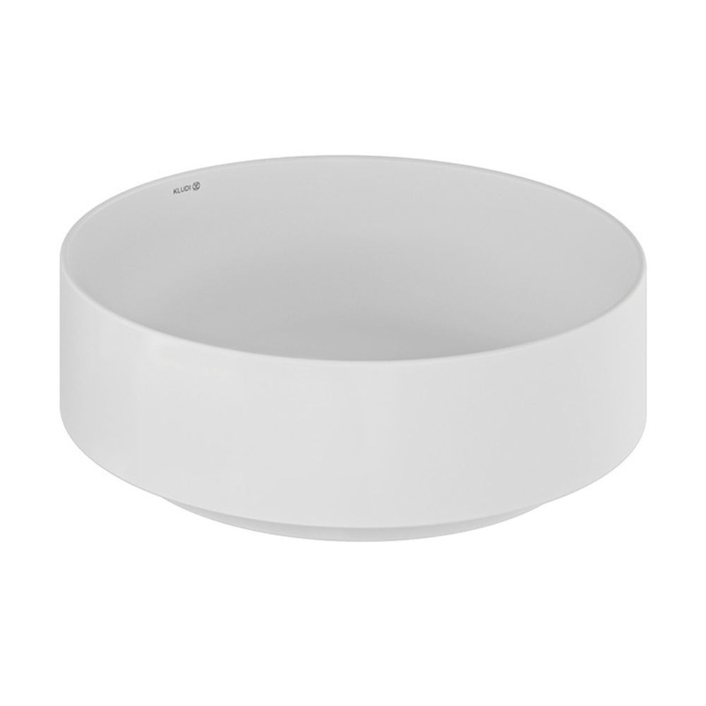 Kludi Resa R Waschbecken mit Ablaufstopfen 40x40 cm rund Aufsatzwaschbecken weiß 58CW1053