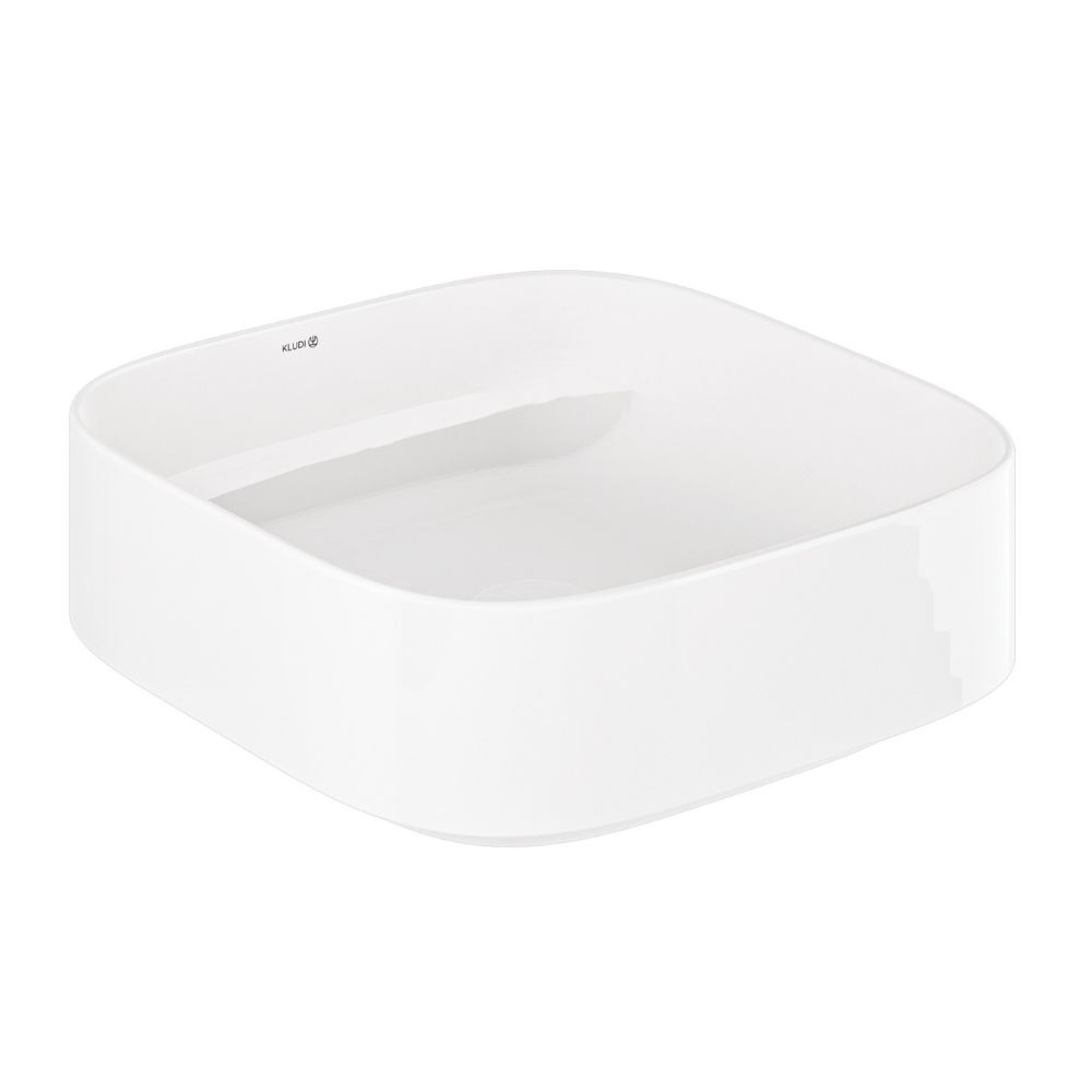 Kludi Resa C Waschbecken mit Ablaufstopfen 40x40 cm quadratisch Aufsatzwaschbecken weiß 58CW3043