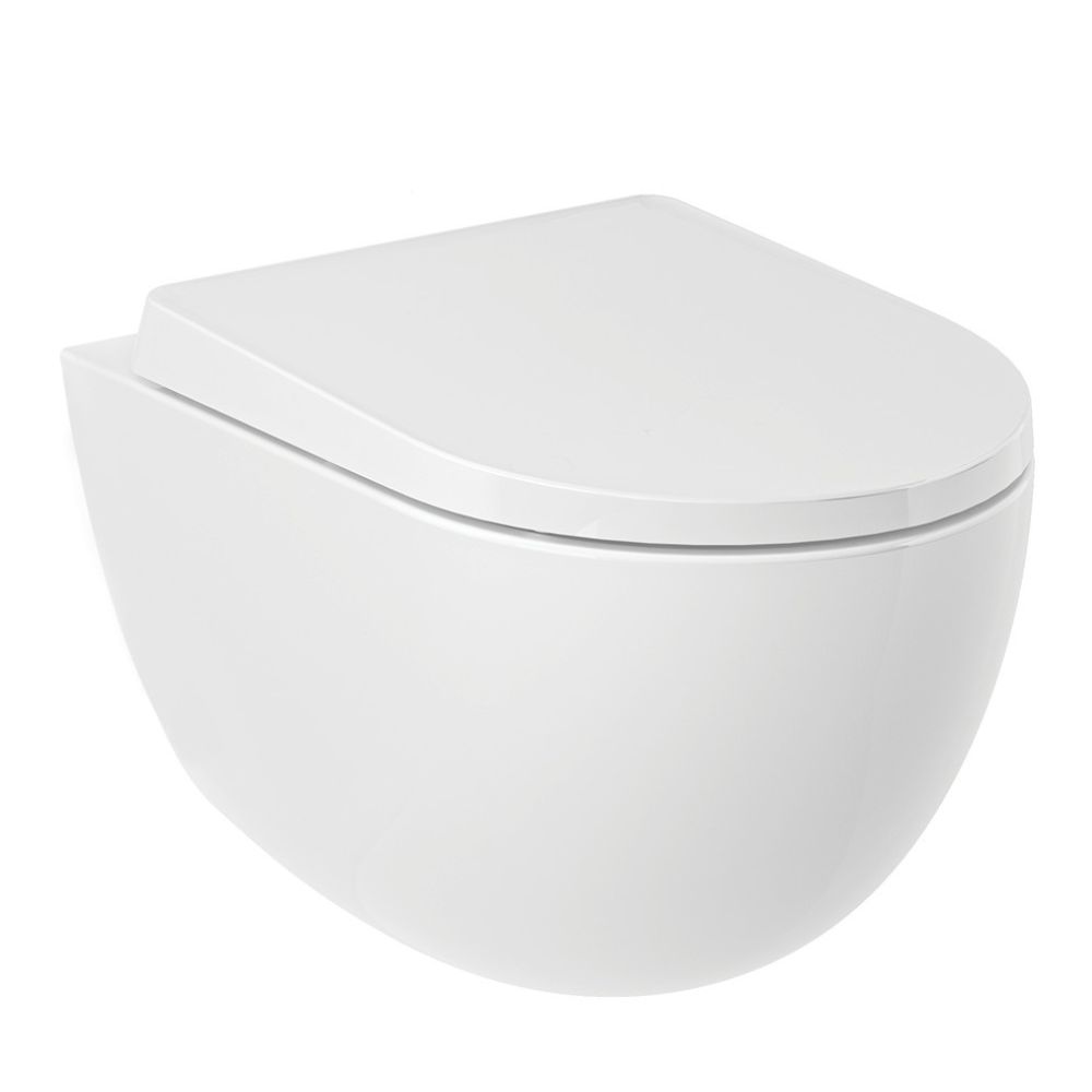 Kludi Resa D WC-Becken mit Absenkautomatik-Sitz hängend Spülrandlos mit Wirbelspülung weiß Glanz 24WCSET43