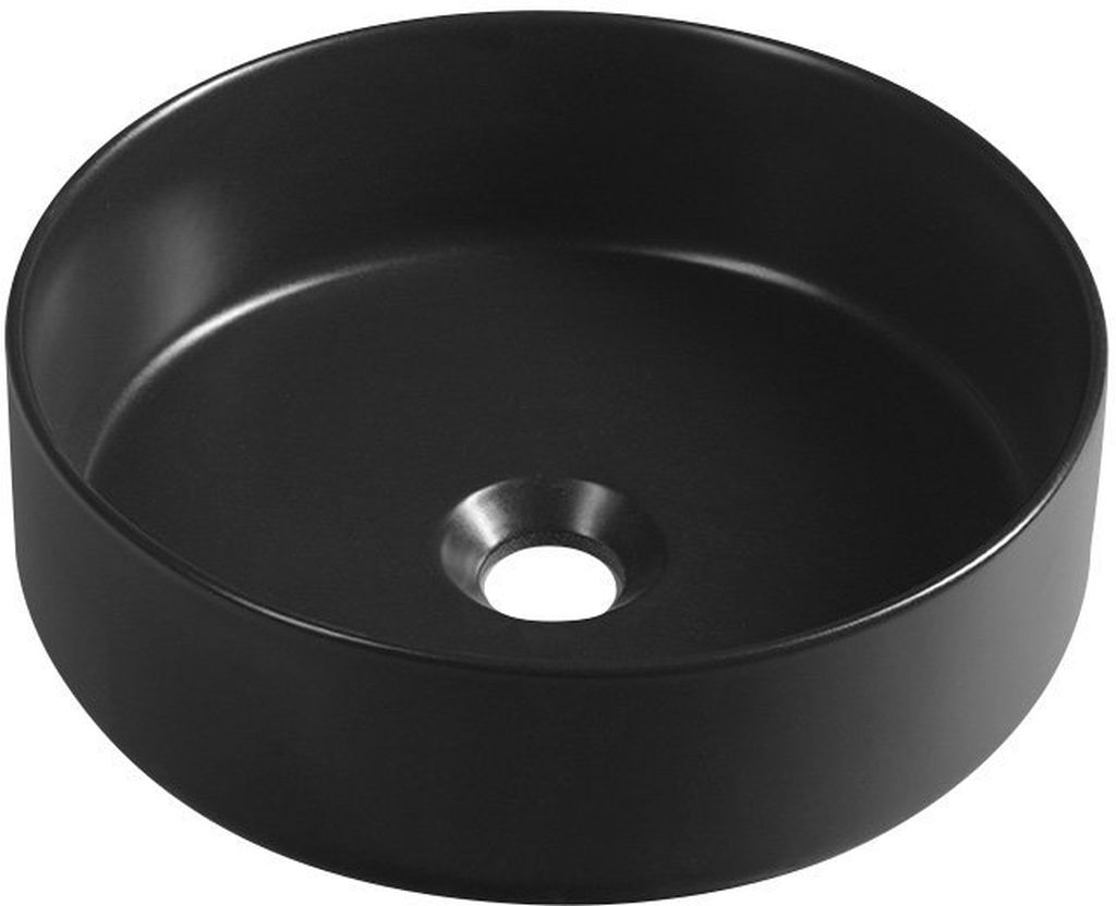 Isvea Infinity Waschbecken 36x36 cm rund Aufsatzwaschbecken schwarz 10NF65036-2N