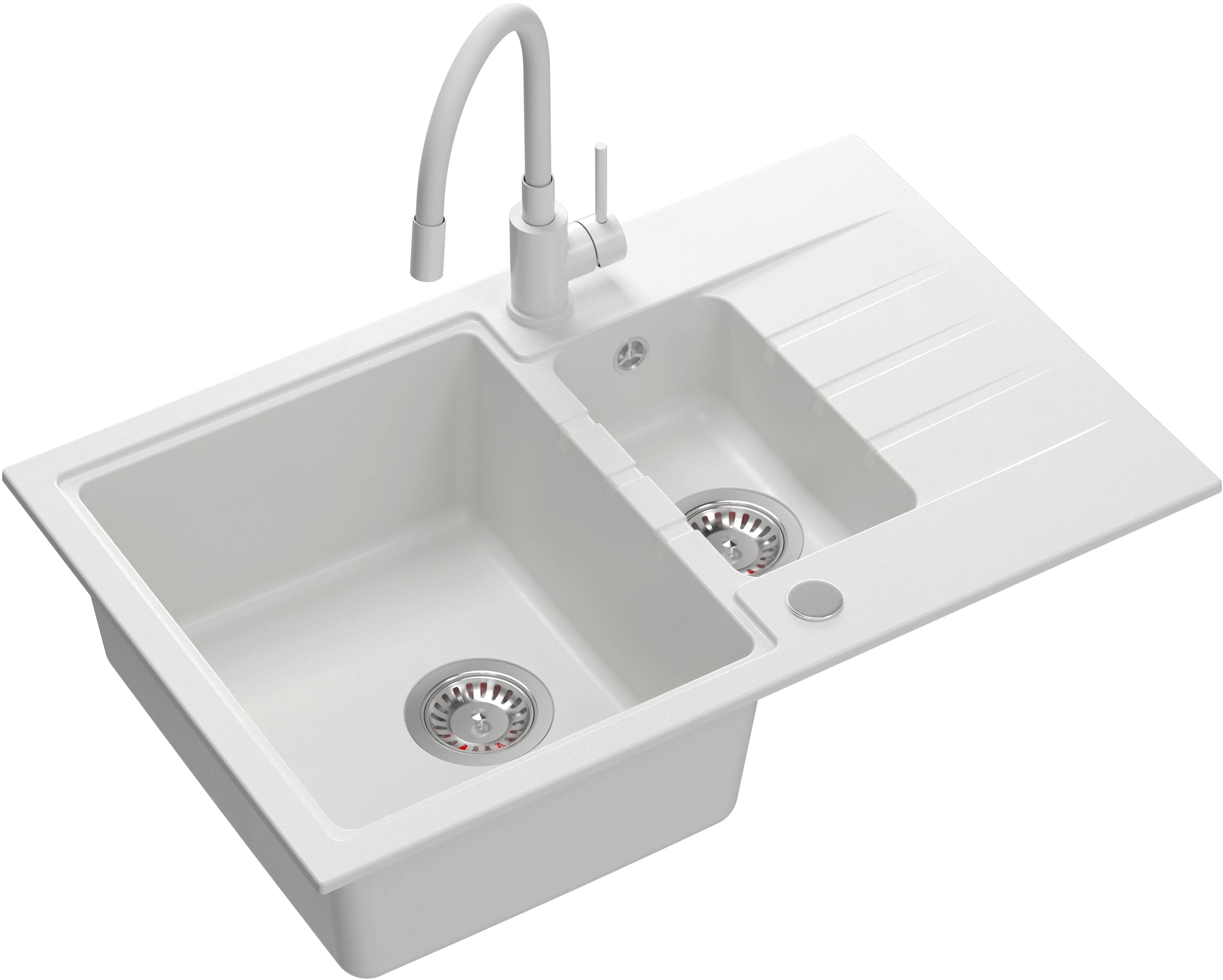 Quadron Peter waschbecken mit wasserhahn weiß/weiß HCQP57850BIK_3323503WHM