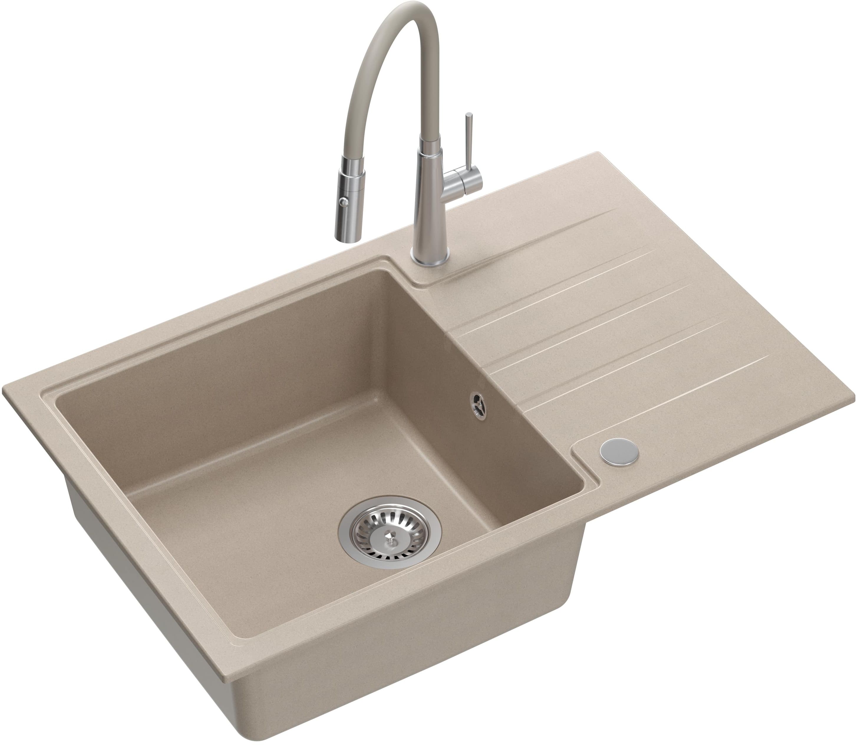 Quadron Peter waschbecken mit wasserhahn beige/stahl HCQP7850BEZK_3922505BSBE