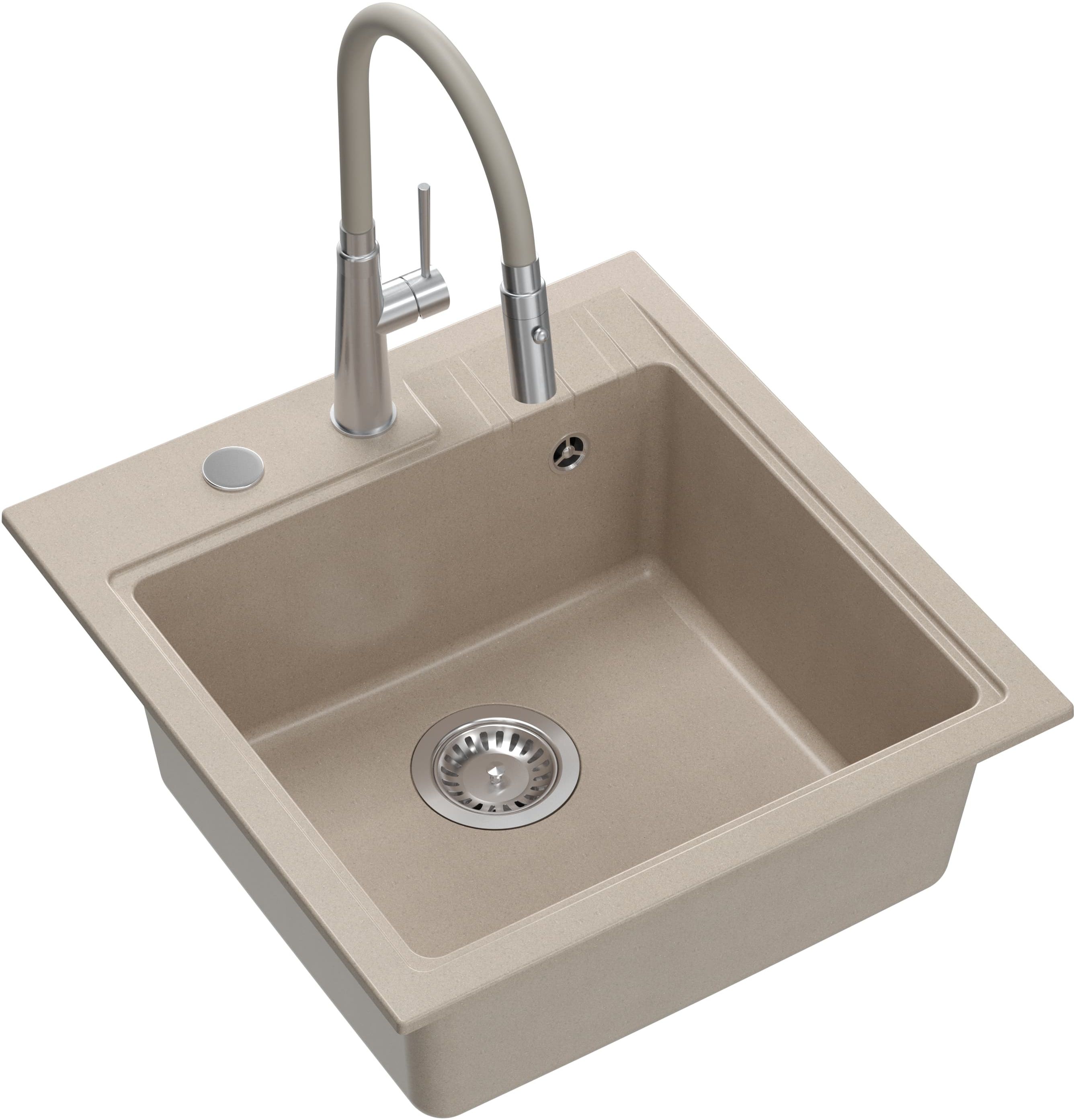 Quadron Peter waschbecken mit wasserhahn beige/stahl HCQP5052BEZK_3922505BSBE