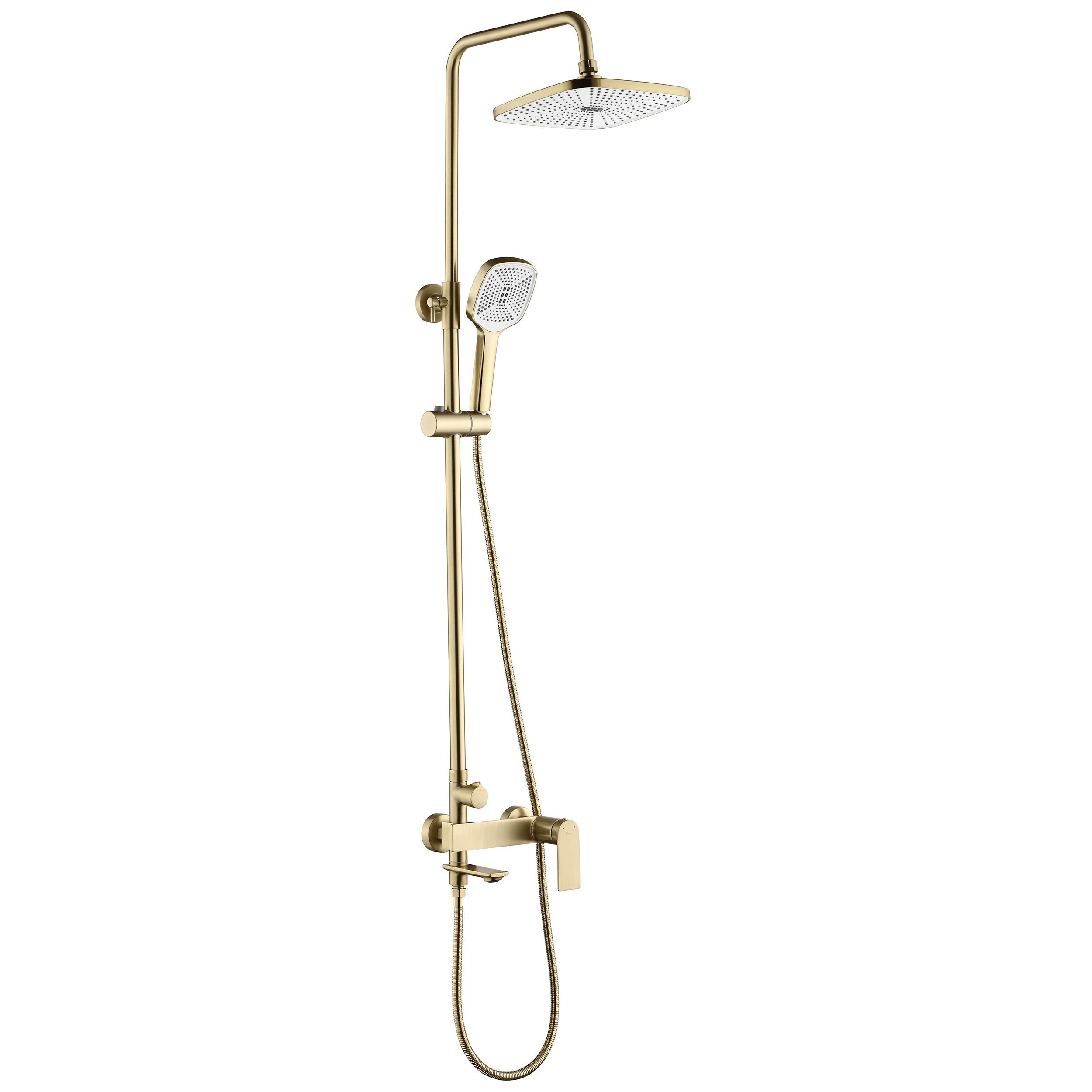Rea Storm Badewannen- und Duschset Wandmontage mit Regenbrause gold REA-P9536