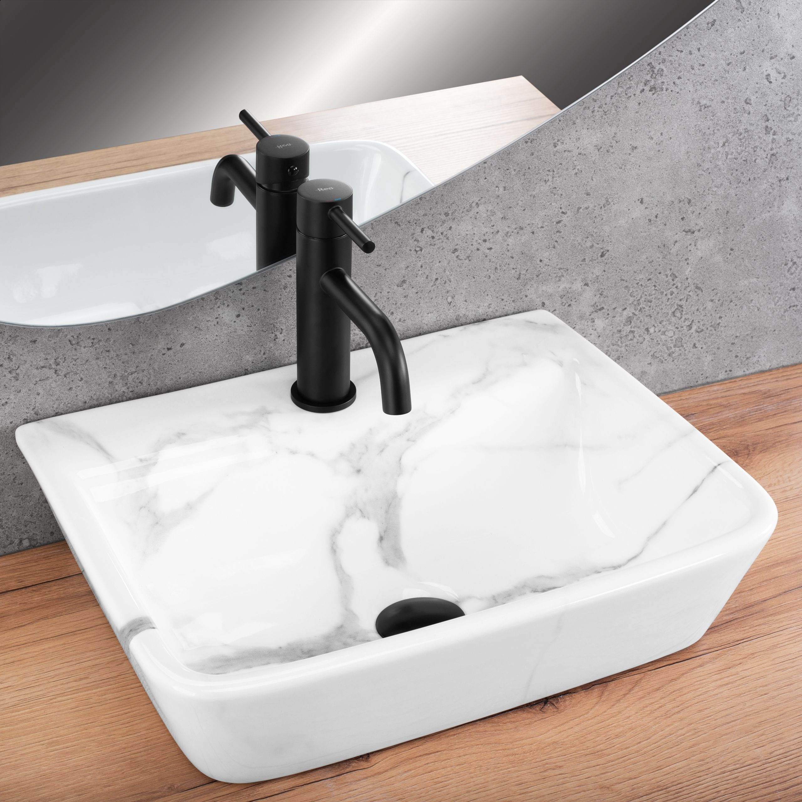 Rea Altea Waschbecken 45.5x36 cm Aufsatzwaschbecken REA-U9242