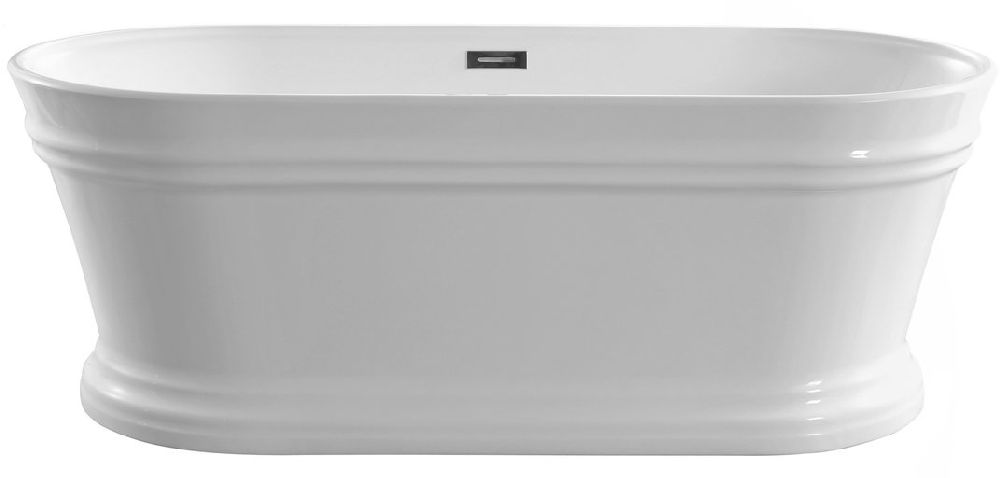 Aqualine Antik Freistehende Badewanne 160x79 cm oval weiß E2679