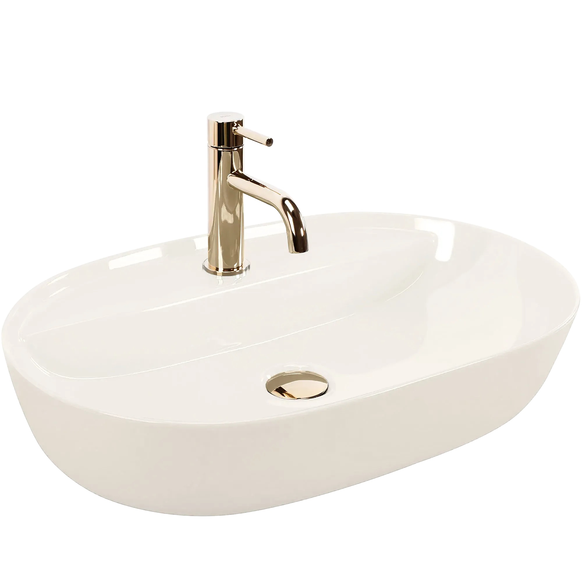 Rea Aura Waschbecken 60.5x40.5 cm oval Aufsatzwaschbecken braun/beige REA-U4589