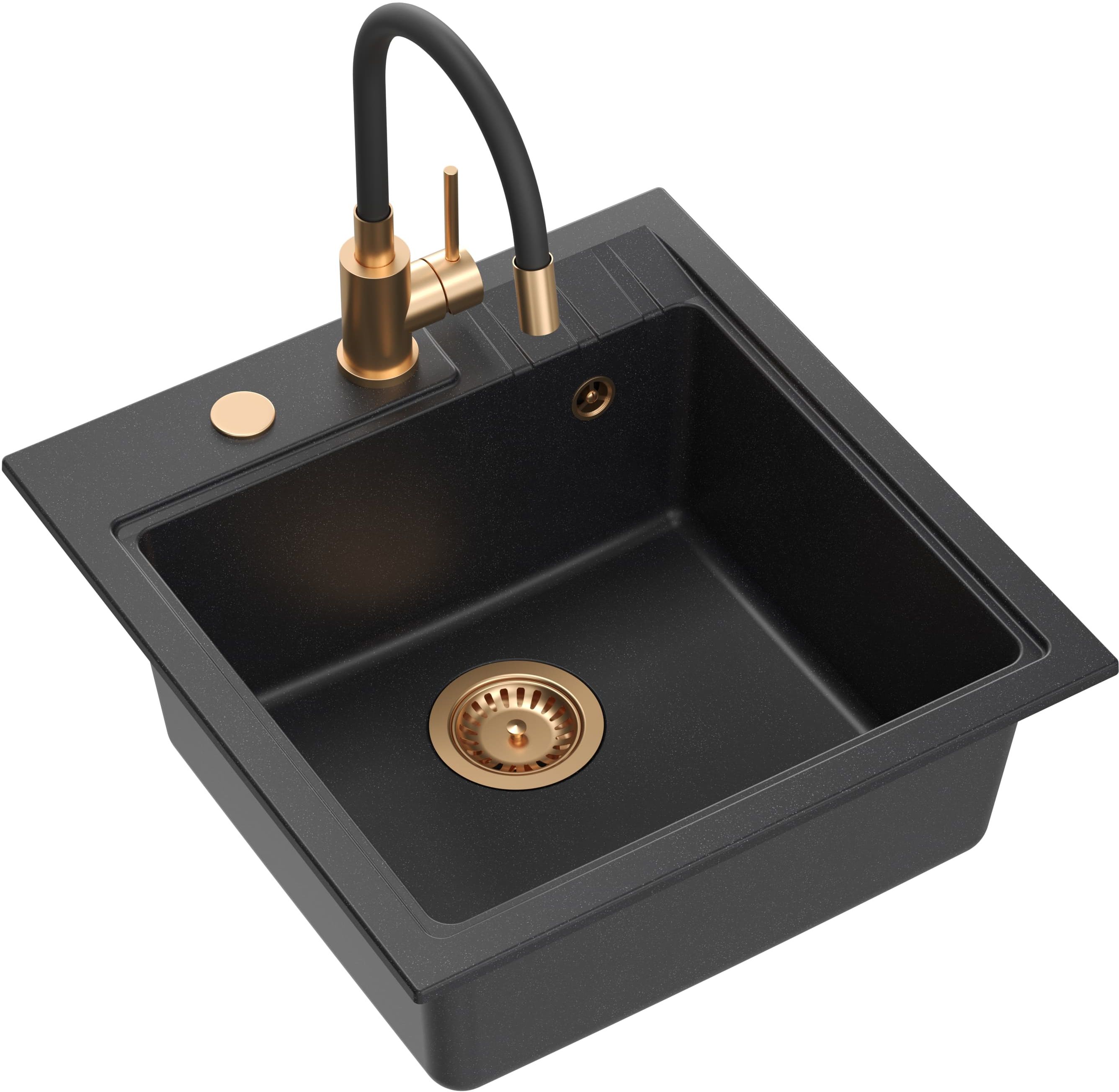 Quadron Peter Waschbecken mit Wasserhahn schwarz/schwarz HCQP5052CZK_3323503PVDC1