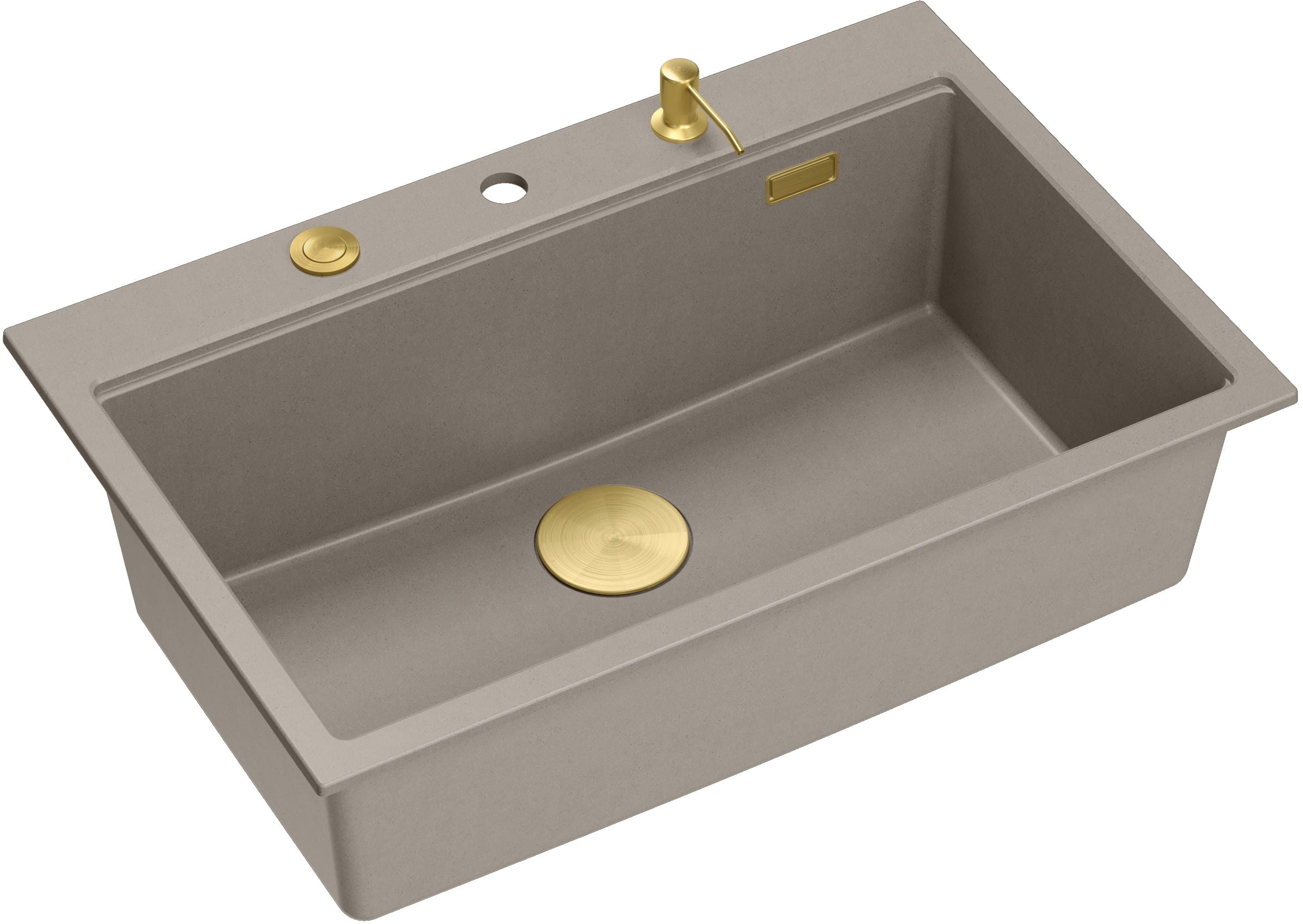 Quadron Marc GraniteQ-Spüle 76x50 cm grau/graphit/onyx-beige HQM7650U4_PVDG1