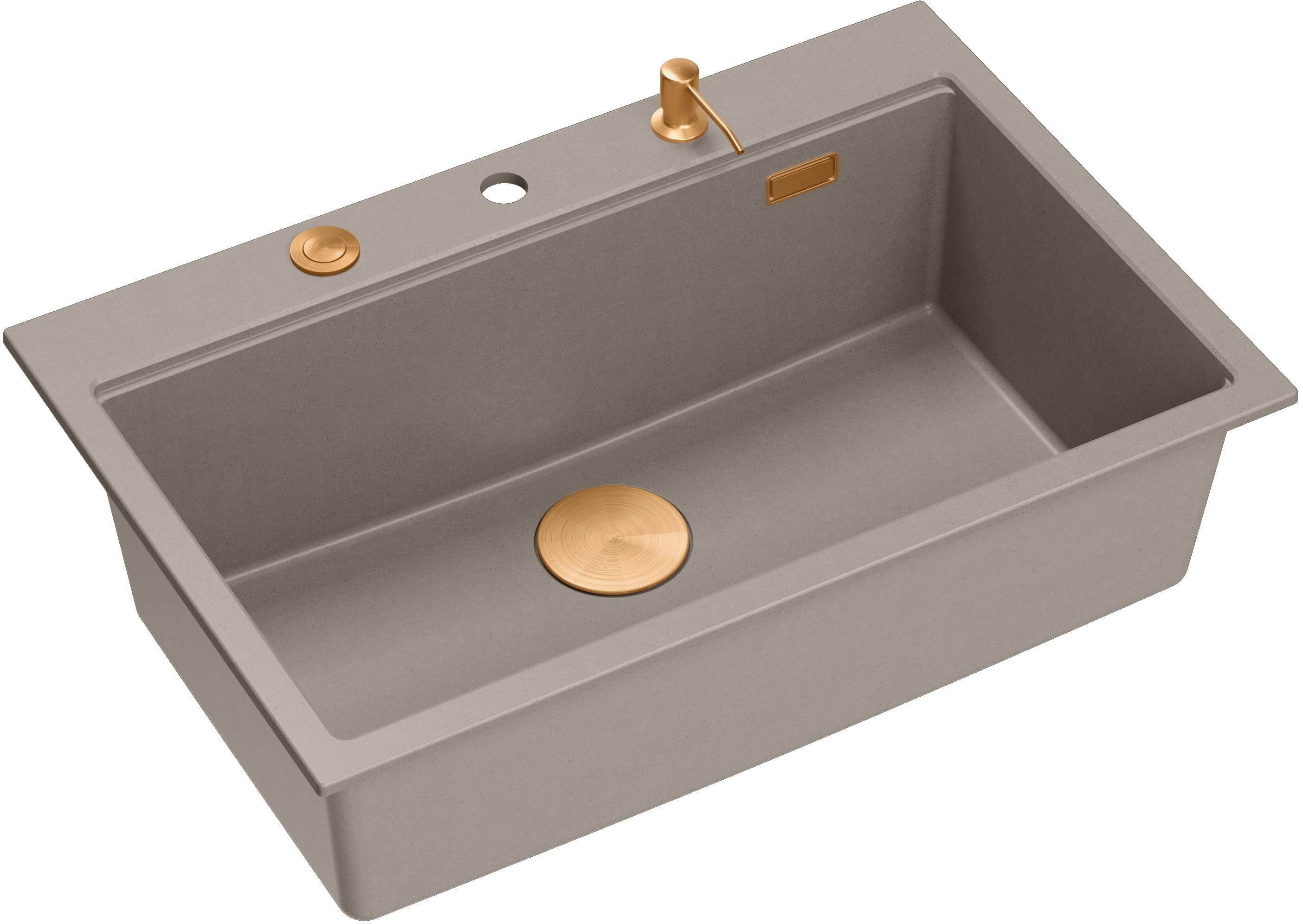 Quadron Marc graniteq-spüle 76x50 cm grau/graphit/onyx-beige HQM7650U4_PVDC1