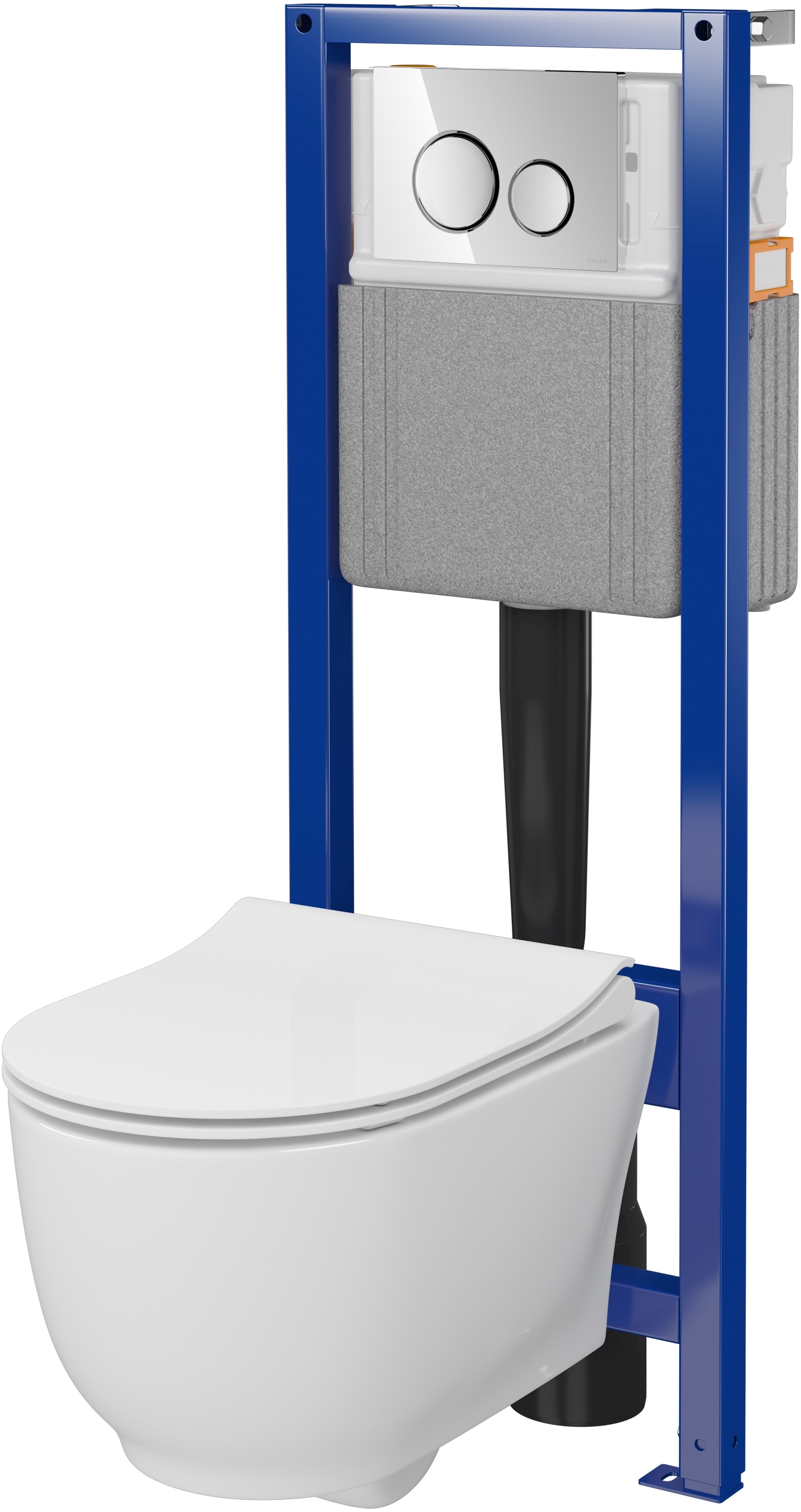 Cersanit Luna Set bestehend aus einem Rahmen mit einer Schüssel, einem Brett und einem Knopf S4028-001