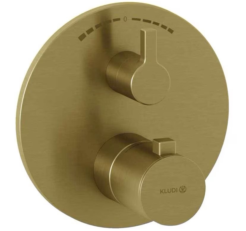 Kludi Nova Fonte Puristic Badewannen- und Duscharmatur Unterputz mit Thermostat gold 20810N015