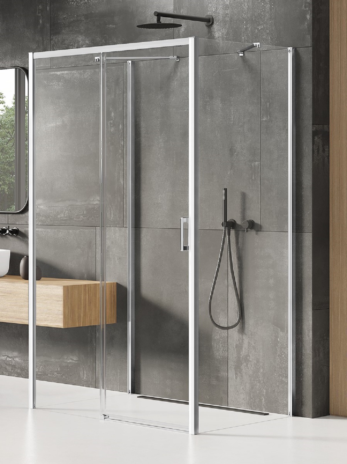 New Trendy Prime Dusche 120x90 cm rechteckig chrom Glanz/durchsichtiges Glas K-0822