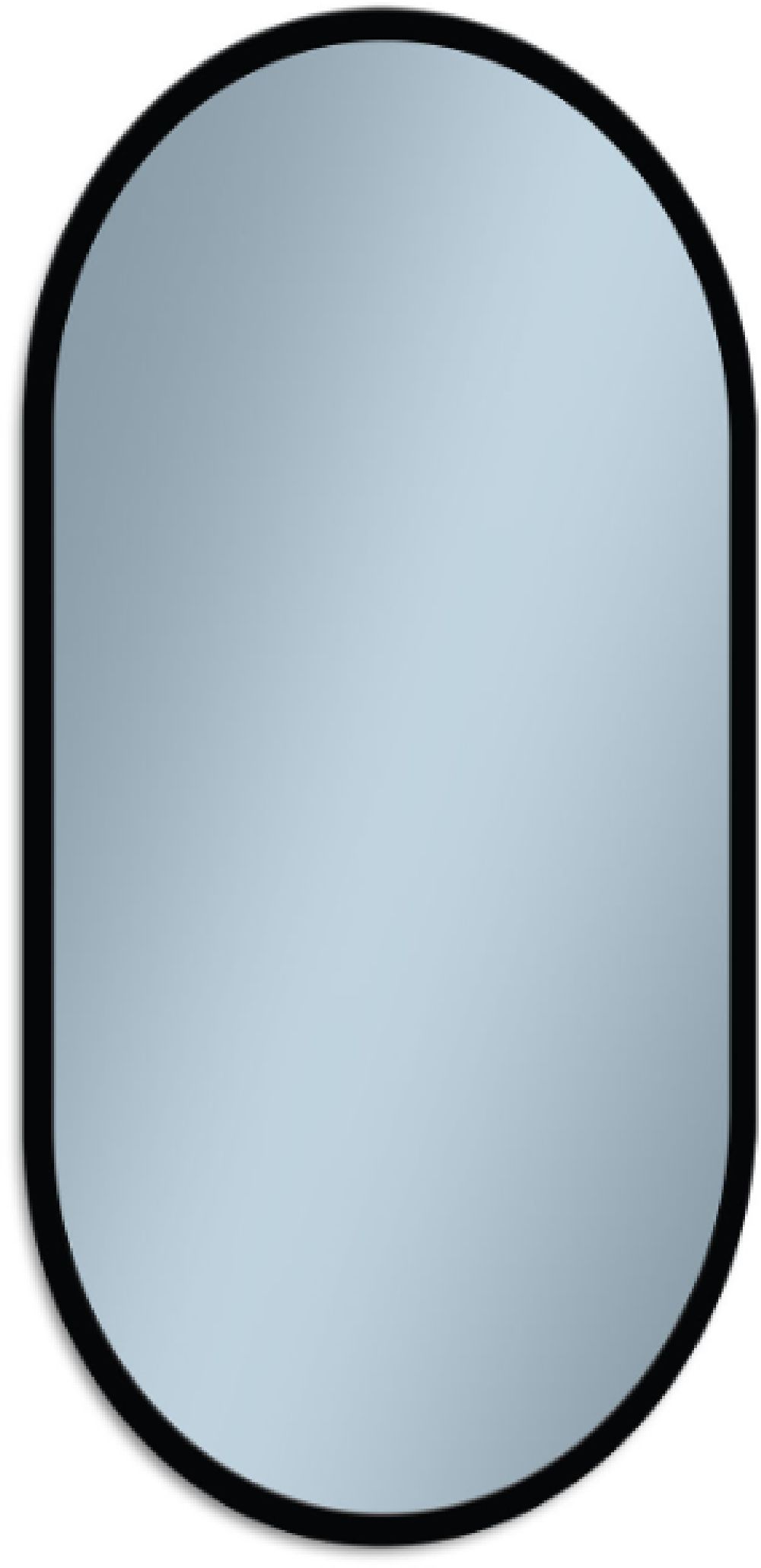 Venti Oslo Spiegel 50x90 cm oval mit Beleuchtung schwarz 5907722357519